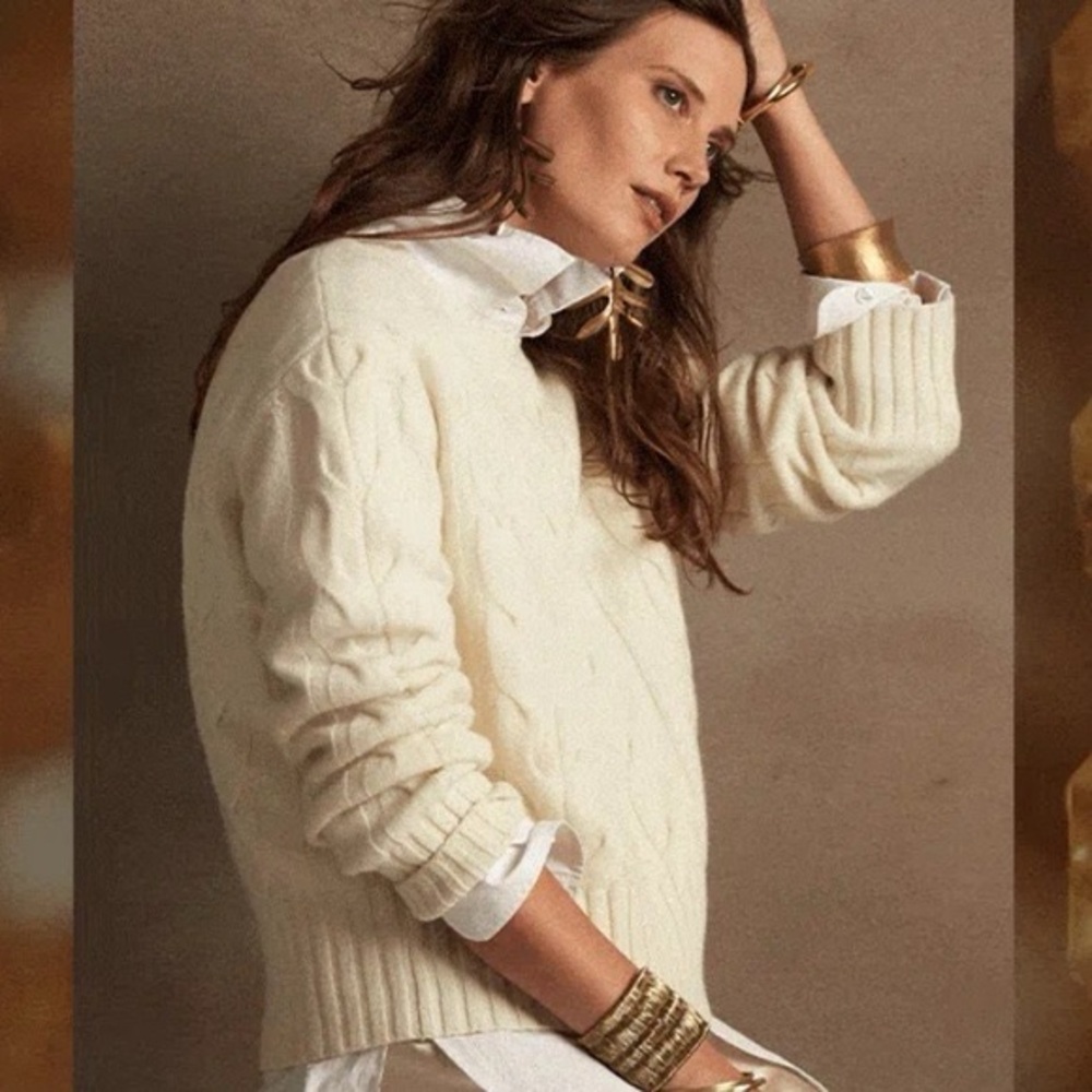 Banana Republic Mock-Neck Cable Sweater